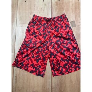Under Armour Kids Youth Athletic Shorts Red Camo Loose Fit Size YMD/JM/M